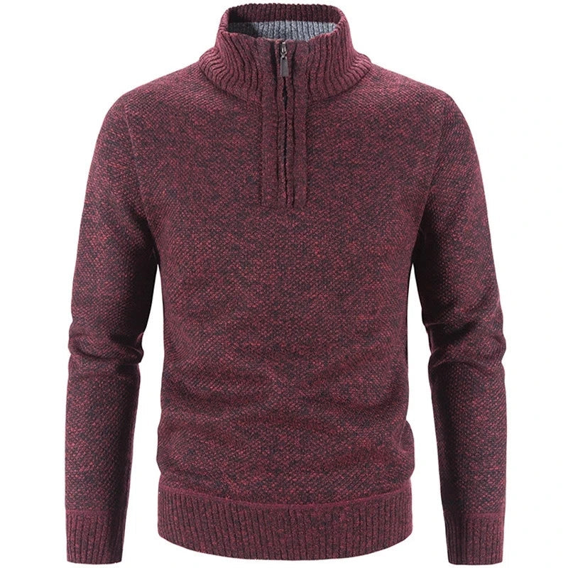 Men’s Stand-Up Collar Winter Jumper Vintage Thick Zip Style