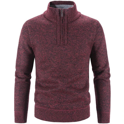 Men’s Stand-Up Collar Winter Jumper Vintage Thick Zip Style