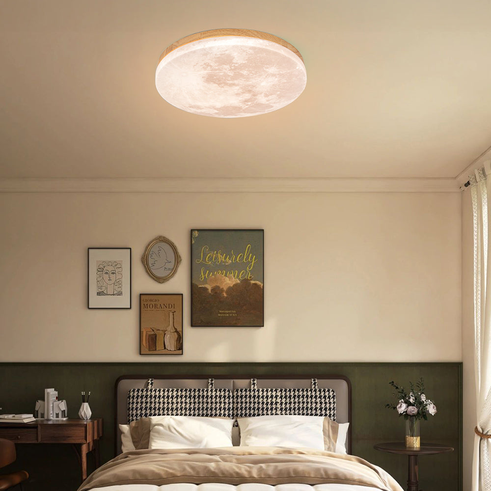 Modern Moon Ceiling Light Fixture Smooth Ambient Home Lighting
