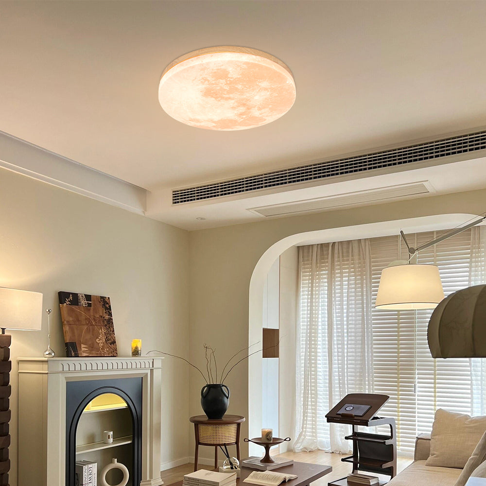 Modern Moon Ceiling Light Fixture Smooth Ambient Home Lighting