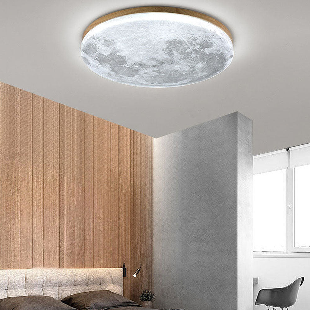 Modern Moon Ceiling Light Fixture Smooth Ambient Home Lighting