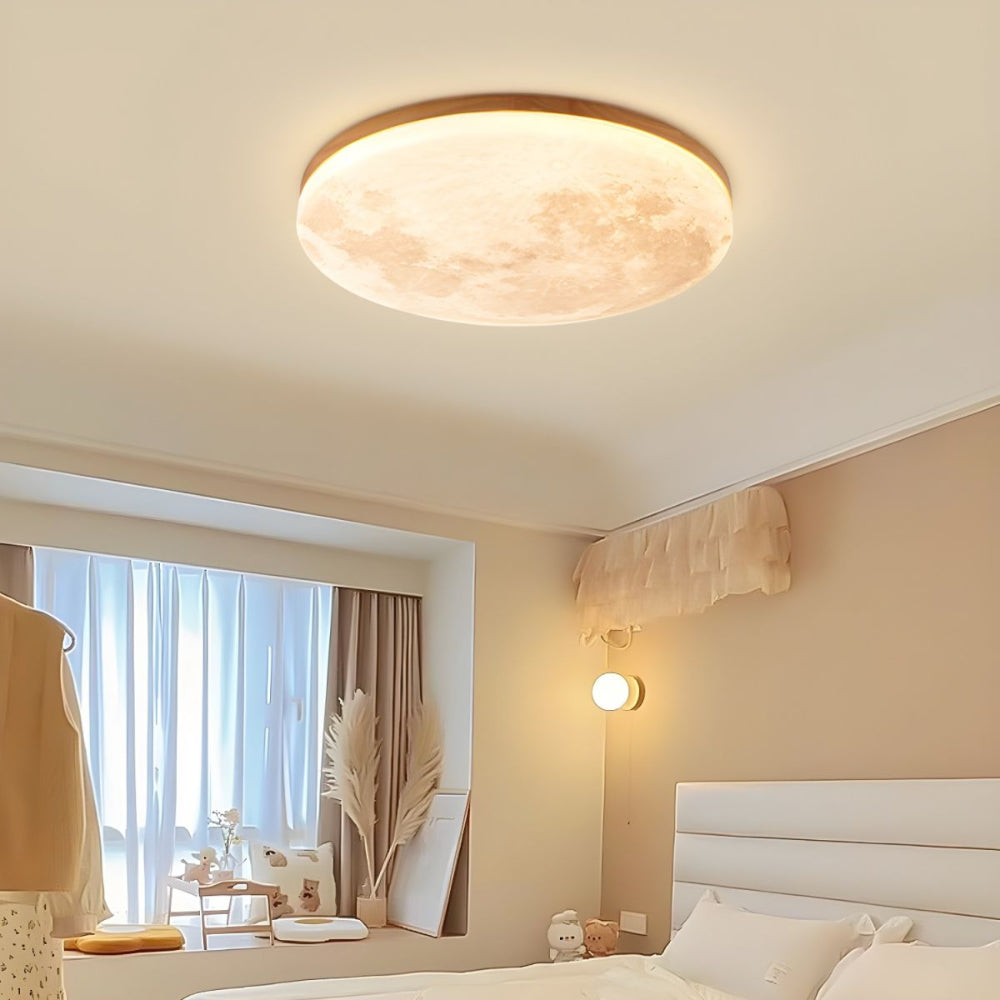 Modern Moon Ceiling Light Fixture Smooth Ambient Home Lighting