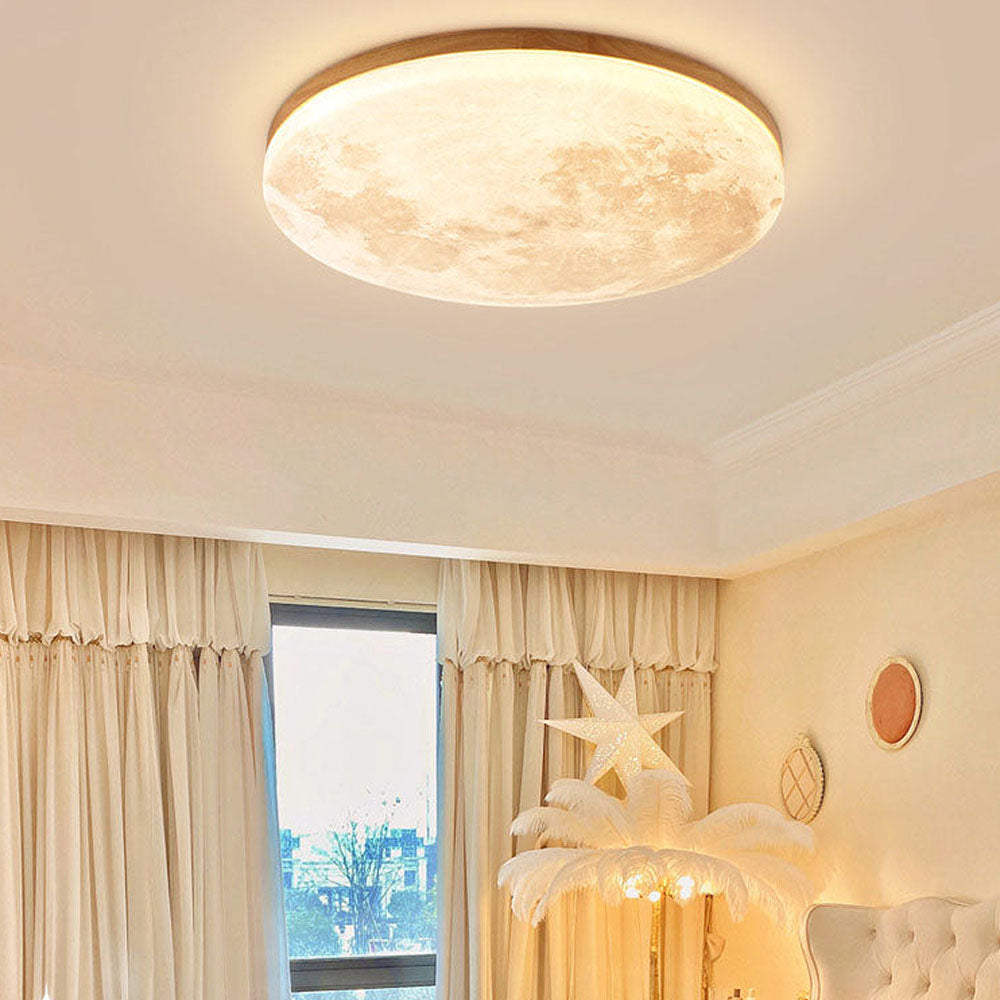 Modern Moon Ceiling Light Fixture Smooth Ambient Home Lighting