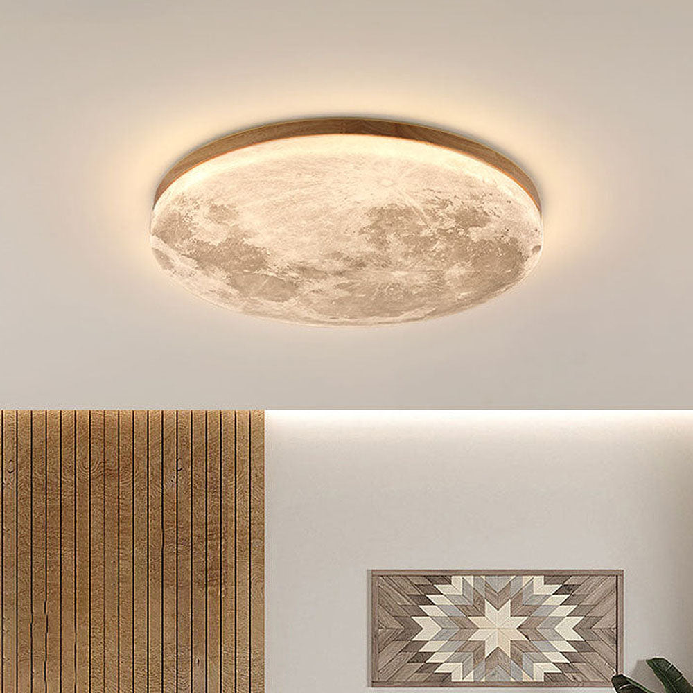 Modern Moon Ceiling Light Fixture Smooth Ambient Home Lighting