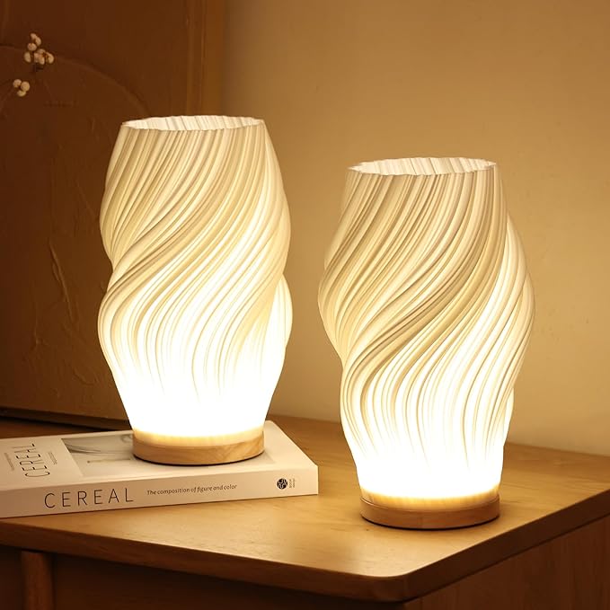 Contemporary Accent Lamp Stylish Wave Design with Adjustable Glow