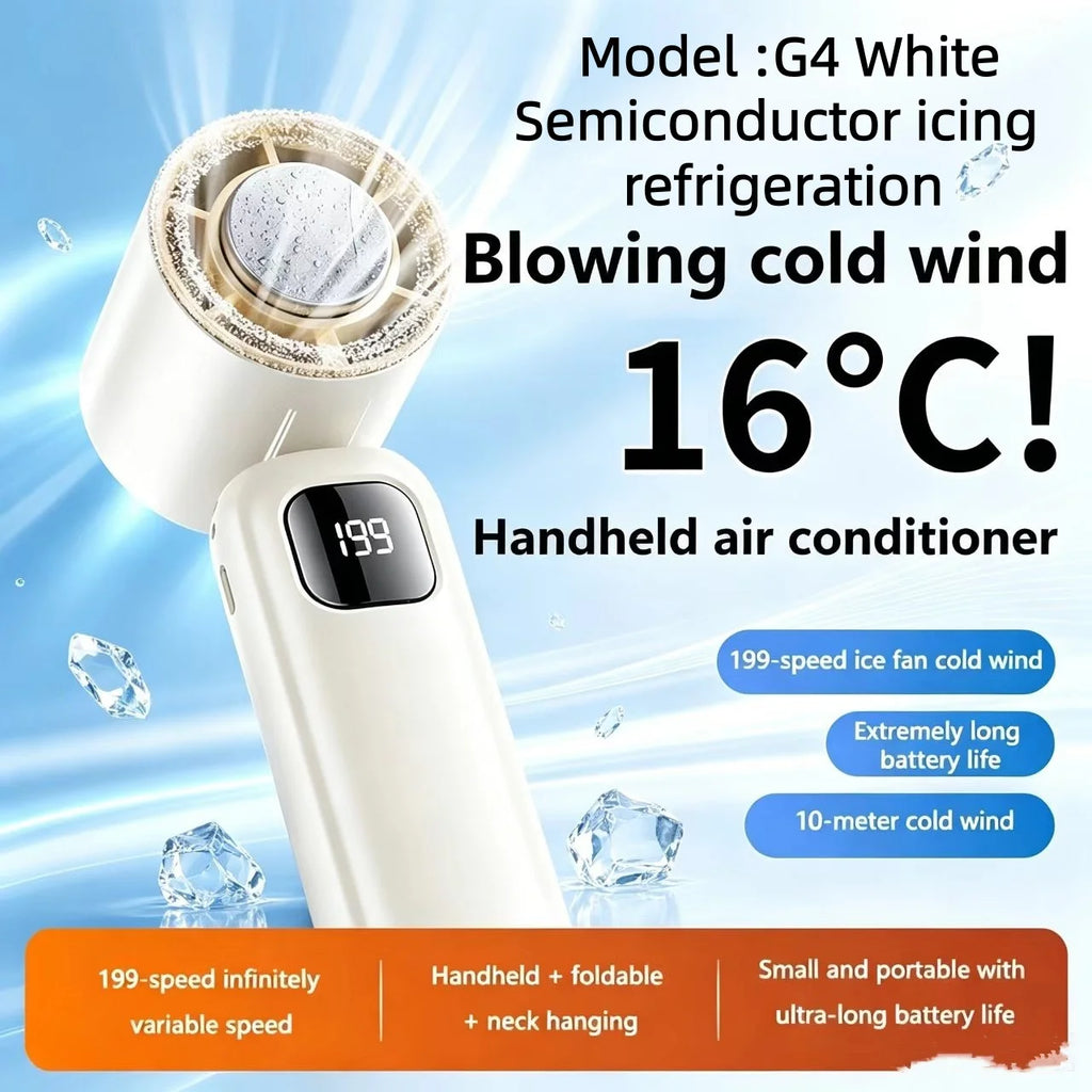 Ventilador de cuello portátil recargable por USB con pantalla LED 8000mAh