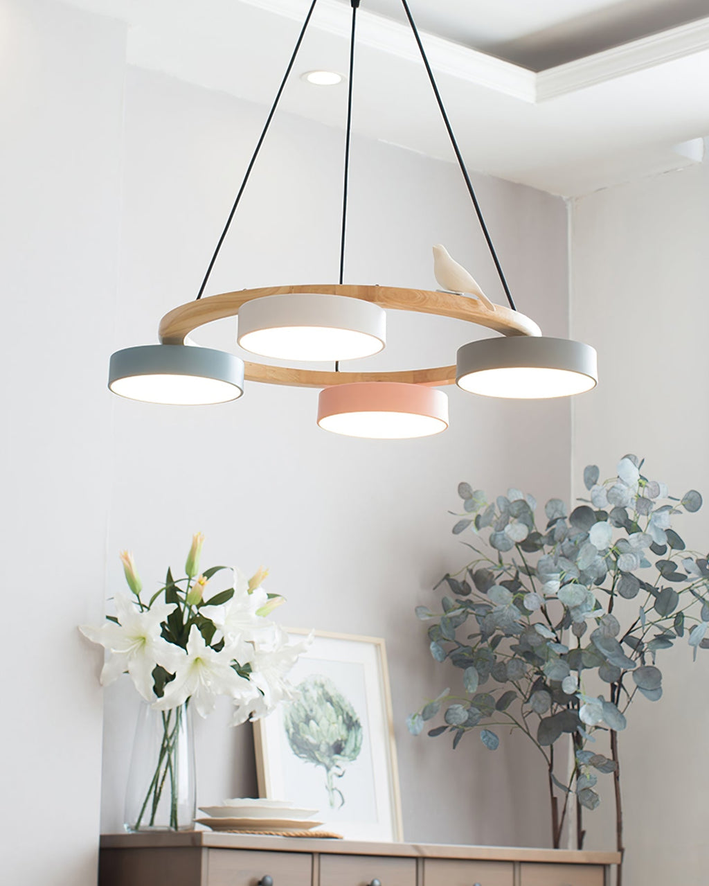 Round Bird Design LED Chandelier Decorative Ceiling Light