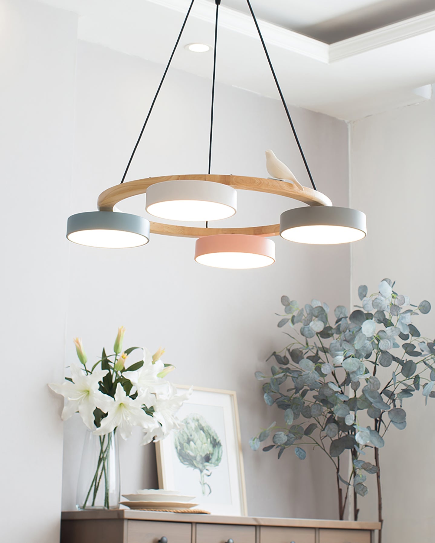 Velora Bird Round Chandelier