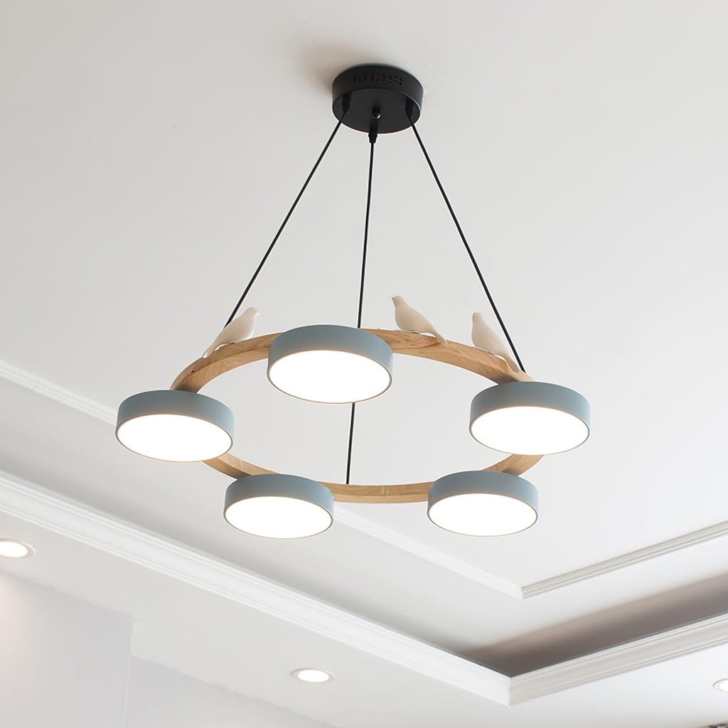 Round Bird Design LED Chandelier Decorative Ceiling Light