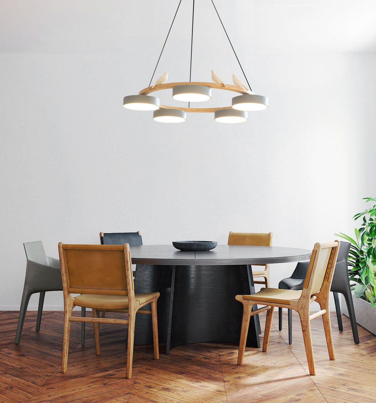 Velora Bird Round Chandelier