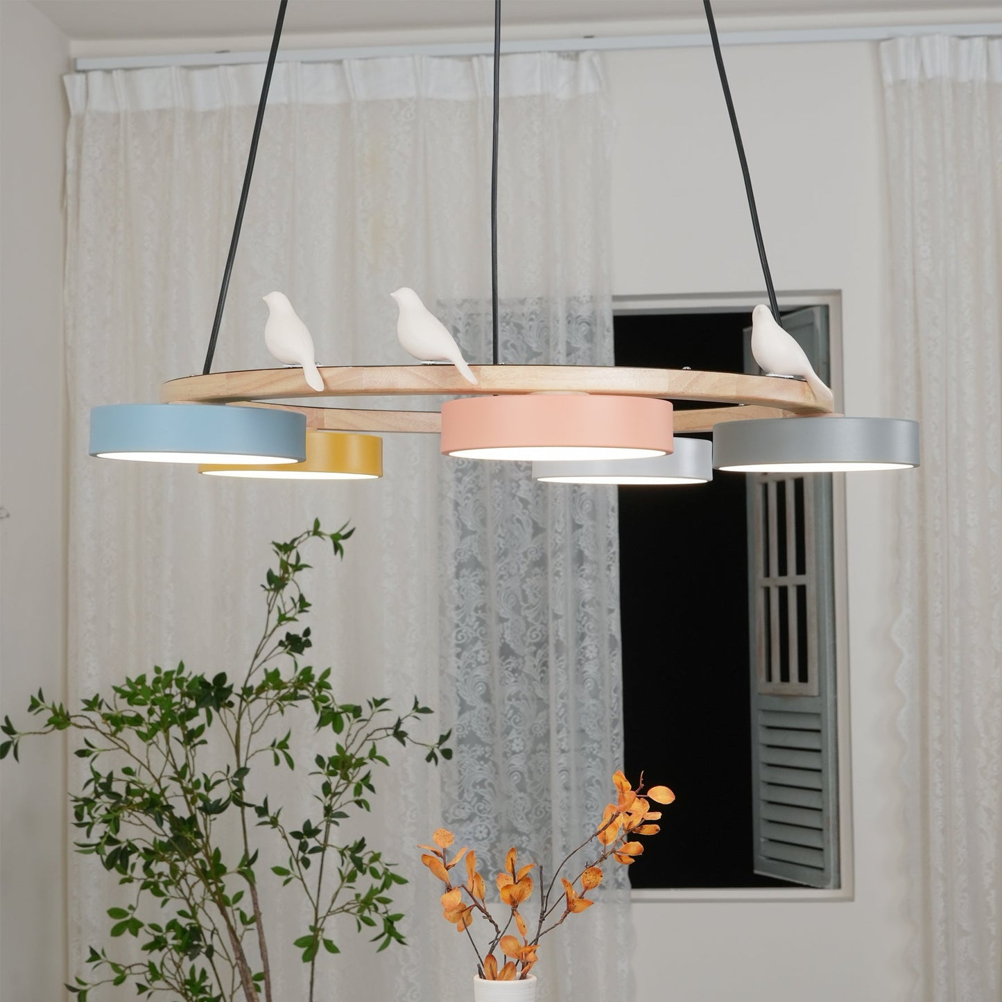 Velora Bird Round Chandelier