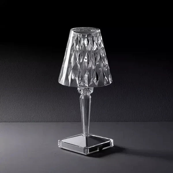 Elegant Crystal Accent Lamp Dimmable Rechargeable Lighting for Home