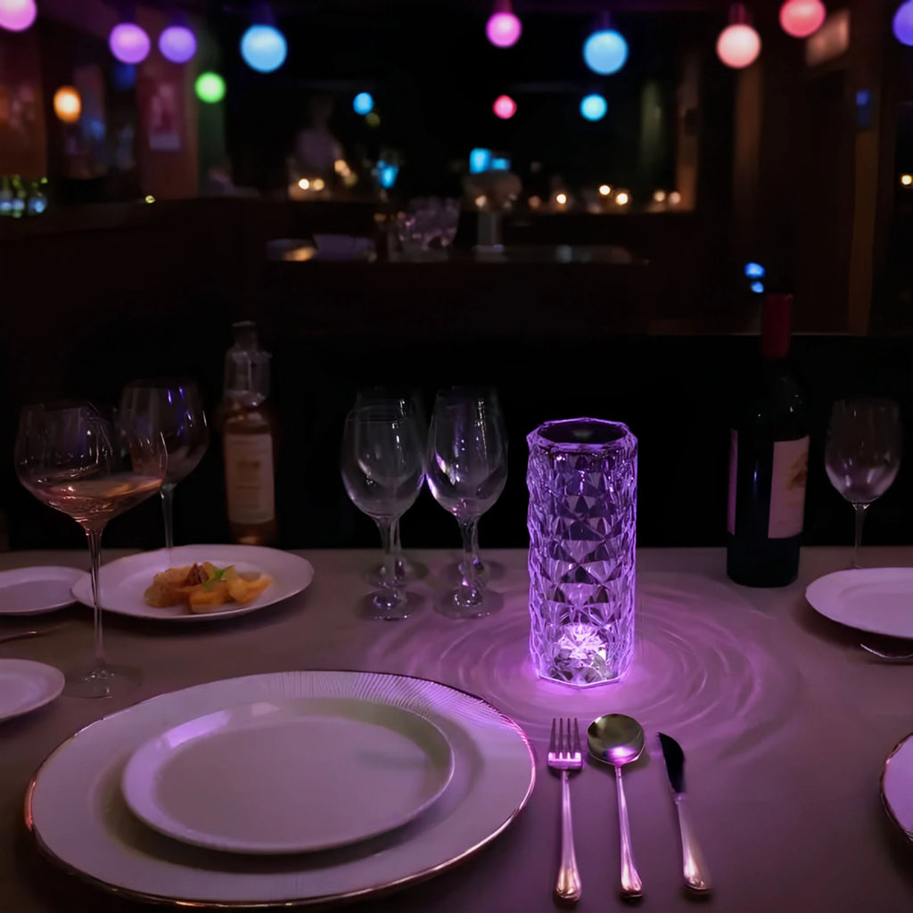 Elegant Crystal LED Lamp 16 Colour Options & Remote Control