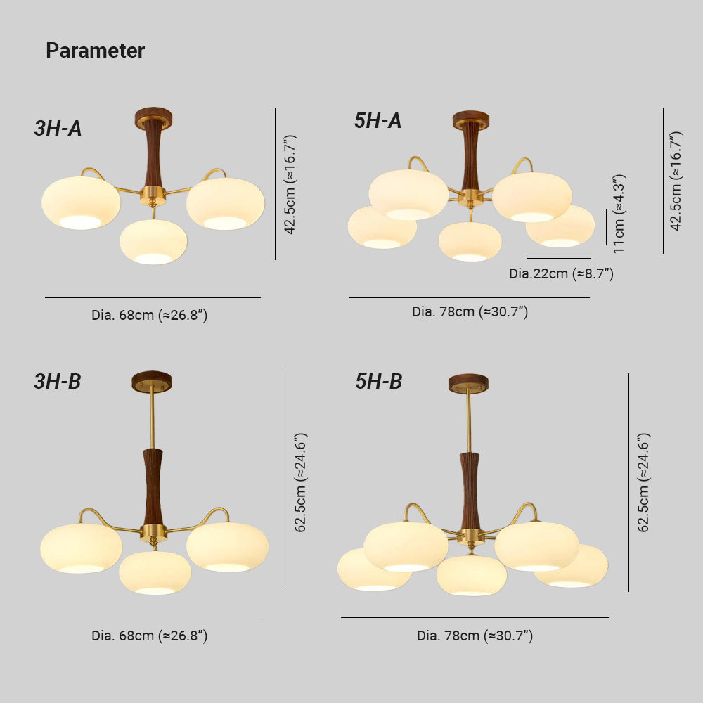 Retro Ceiling Chandelier Mid-Century Style Multi-Light Design