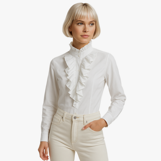 Elegant Ruffled Long Sleeve Blouse