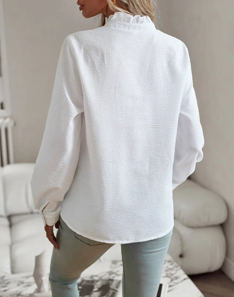 Women’s Smart Blouse Button Detail and Stylish Sleeves