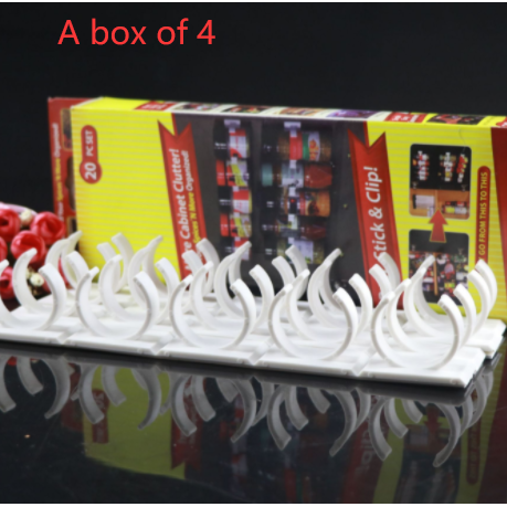 Adhesive Spice Rack Clips with Cabinet Door Storage Strips Set of 4 Gripper - Image 5