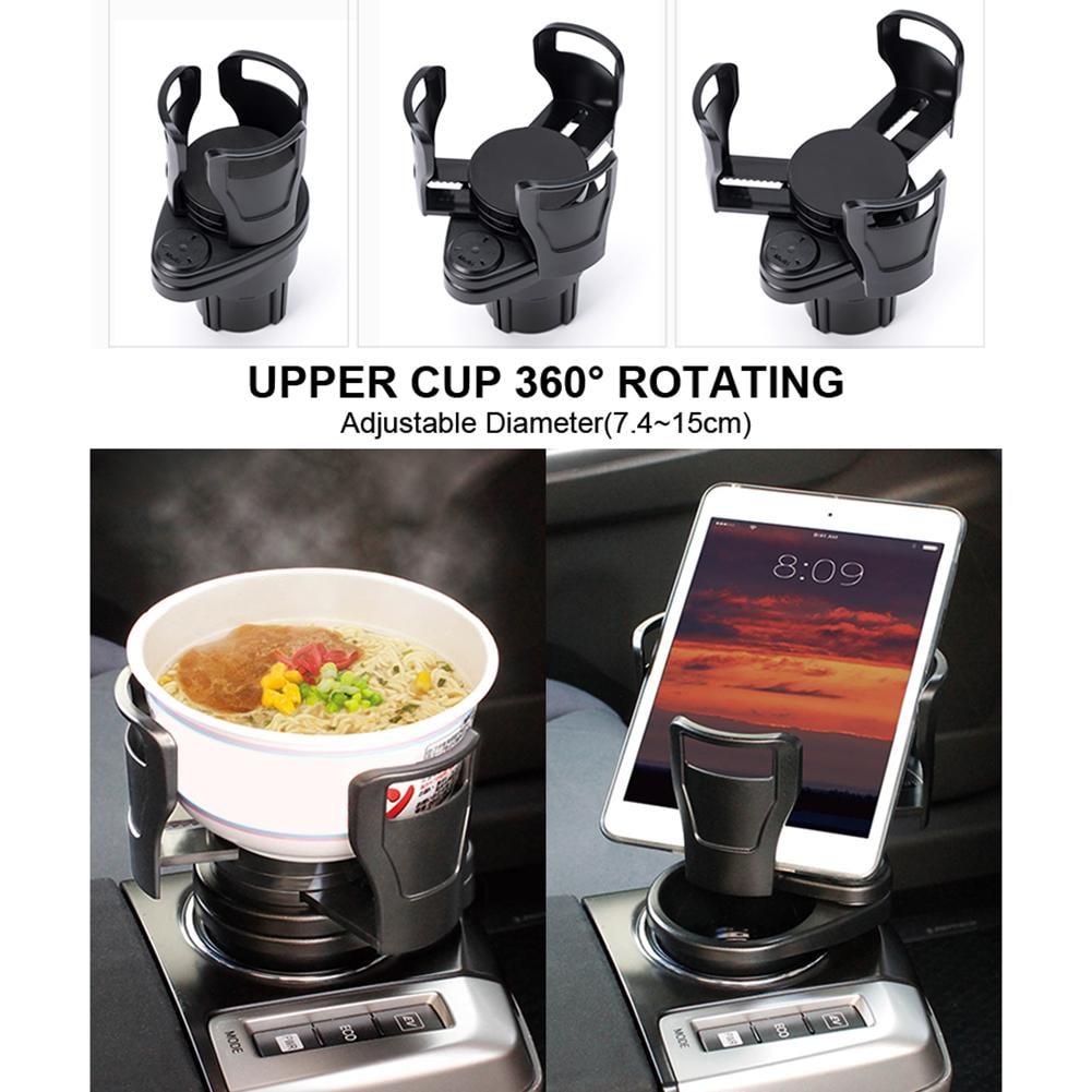 Adjustable Car Cup Holder Expander with Auto Base and Rotating Platform - Image 3