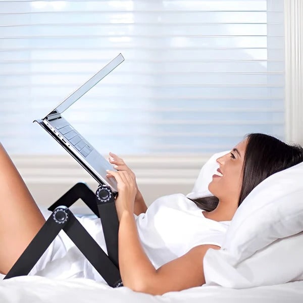 Adjustable Laptop Stand with Detachable Mouse Tray for Desk and Sofa - Image 3