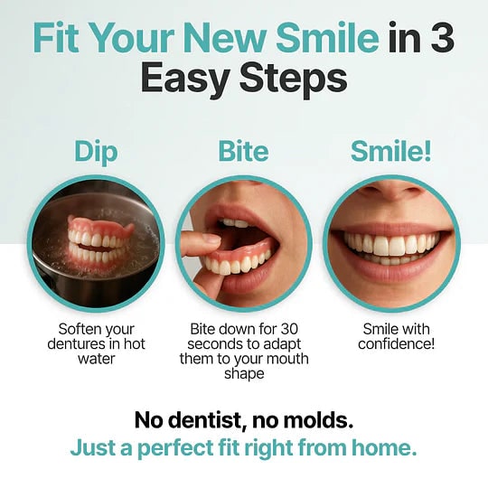 Affordable Removable Dentures with Flexible Cushion Grip Full Arch Set Cleaning - Image 7