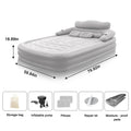 Air Mattress Blow Up Bed with Built-In Electric Pump Backrest and Pillows for 2 People - Image 7