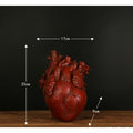 Anatomical Heart Flower Vase with Textured Resin Sculpture and Decorative Bud Design - Image 14