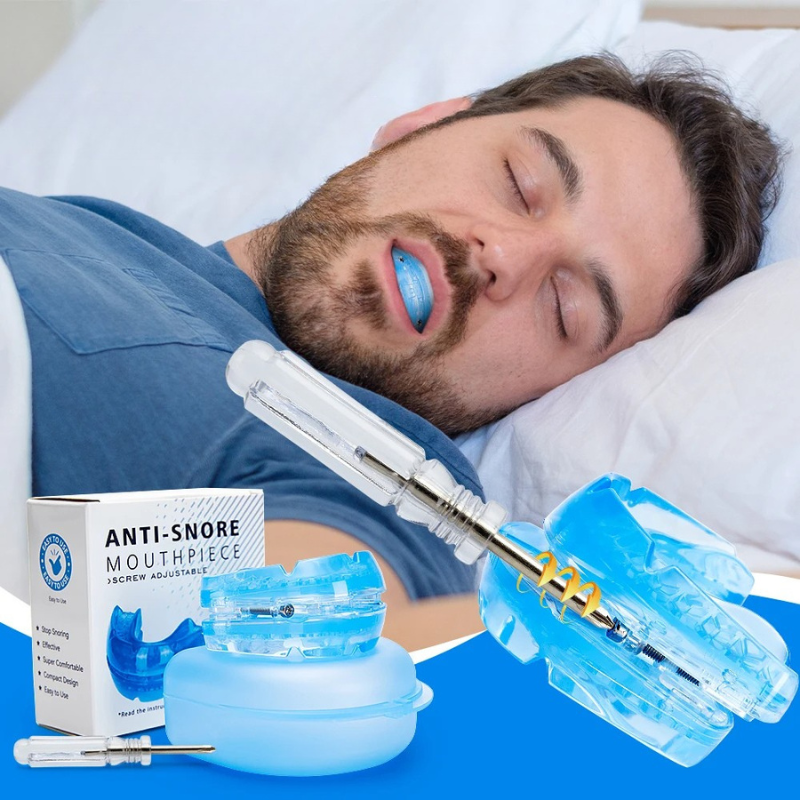 Anti Snoring Mouthpiece Mouth Guard Adjustable Portable Storage Case Screwdriver Aid - Image 1