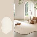 Area Rug with Irregular Wavy Edge and Textured Plush Pile Pattern - Image 14