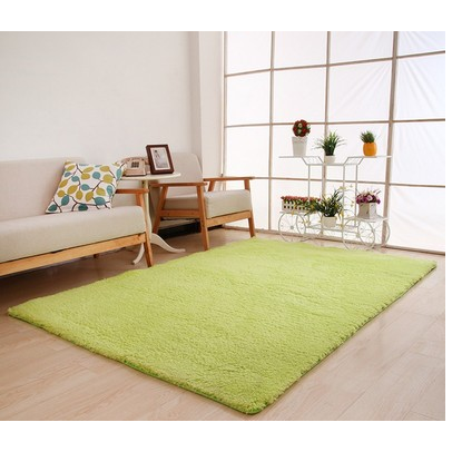 Area Rug with Soft Shaggy Plush Texture and Black and White Solid Color Design 8 By 10 - Image 3