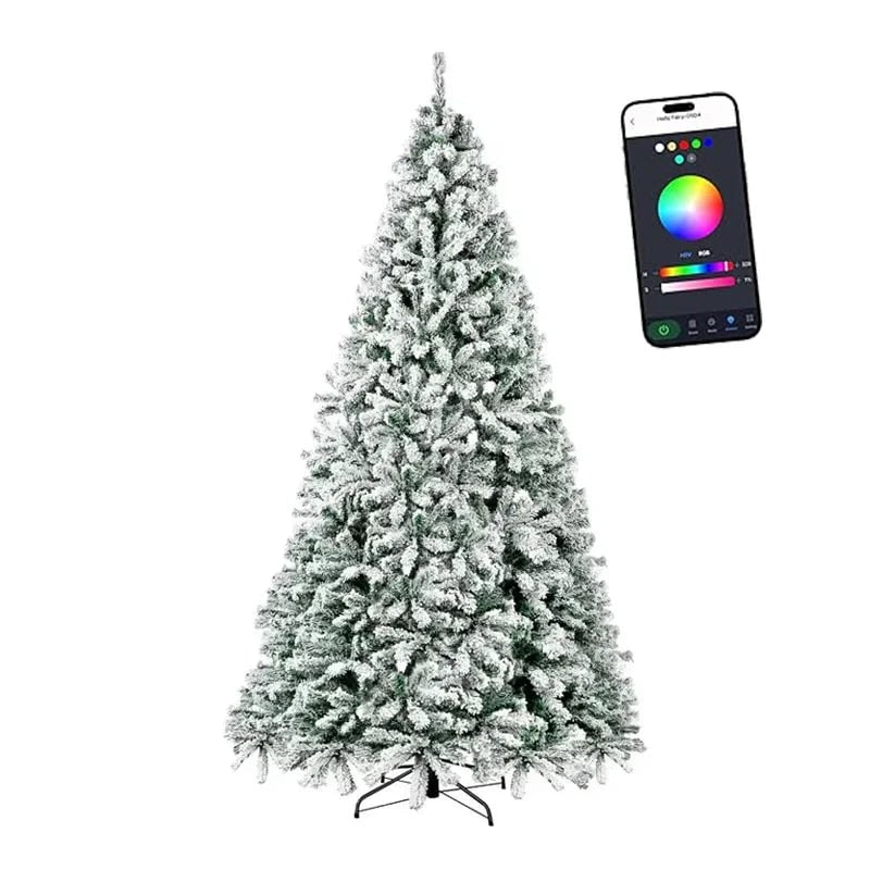 Artificial Christmas Tree Pre Lit App Controlled LED Wireless Foldable Metal Stand - Image 4