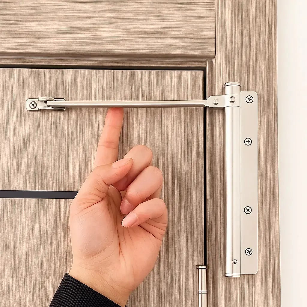 Automatic Door Closer with Adjustable Spring Tension and Quiet Closing Speed - Image 1