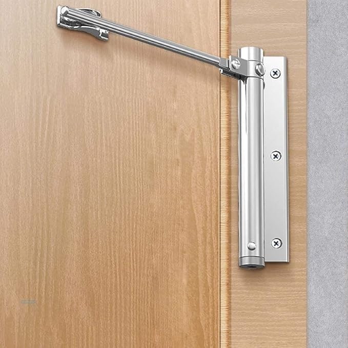 Automatic Door Closer with Adjustable Spring Tension and Quiet Closing Speed - Image 2