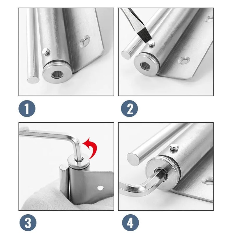 Automatic Door Closer with Adjustable Spring Tension and Quiet Closing Speed - Image 6