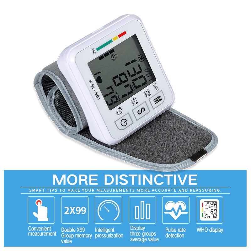 Automatic Home Wristband Blood Pressure Monitor with Portable Lcd Display and Heart Rate Detection - Image 1