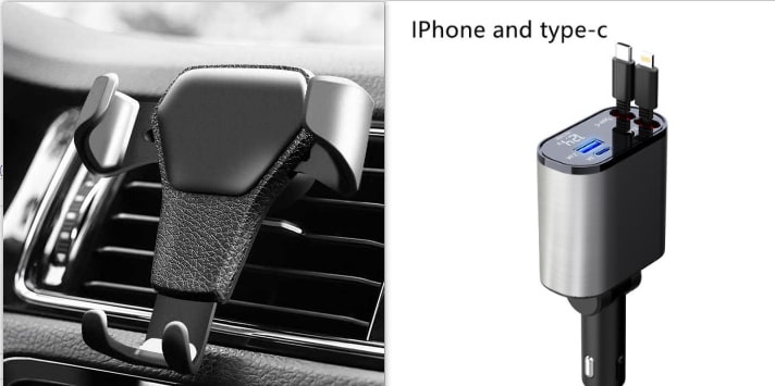 Automatic Retractable Car Charger Smart Battery Management and Dual USB Type-C Cables - Image 17