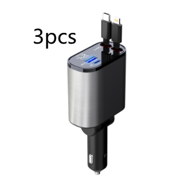 Automatic Retractable Car Charger Smart Battery Management and Dual USB Type-C Cables - Image 22