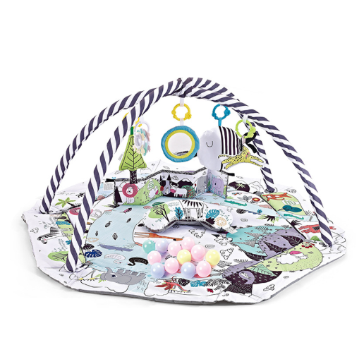 Baby Play Mat and Gym with Overhead Arches Hanging Toys and Activity Center - Image 2