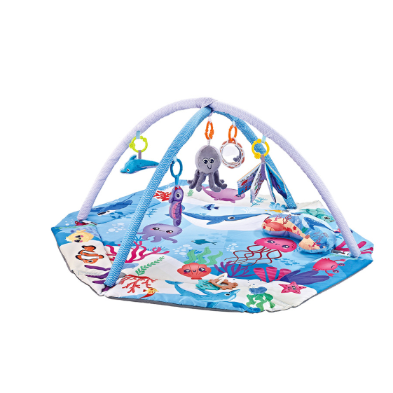 Baby Play Mat and Gym with Overhead Arches Hanging Toys and Activity Center - Image 3
