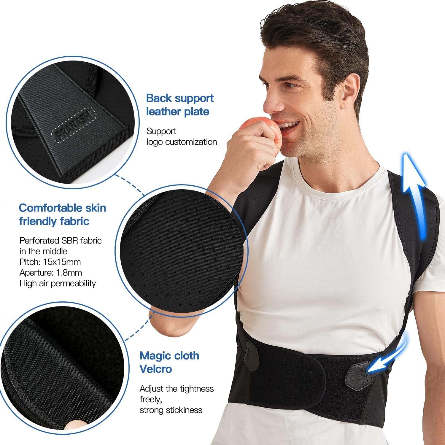 Back Posture Corrector Brace Support Adjustable Breathable Padded - Image 2