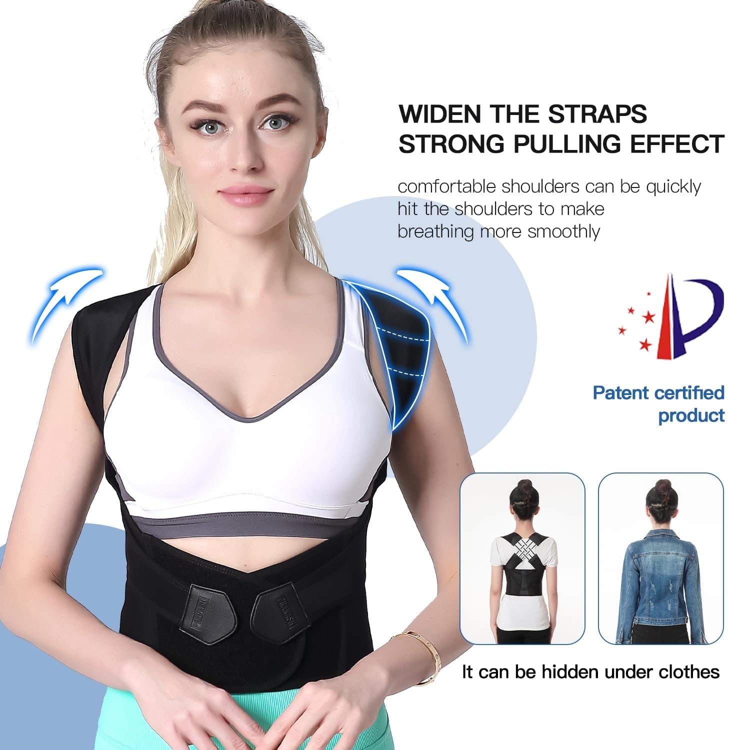 Back Posture Corrector Brace Support Adjustable Breathable Padded - Image 4