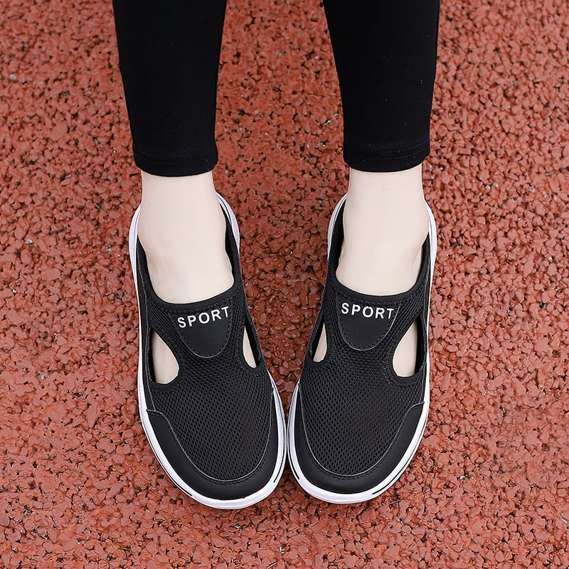 Backless Slip-On Sneakers with Breathable Mesh and Cushioned Insole Slip On Shoes - Image 11