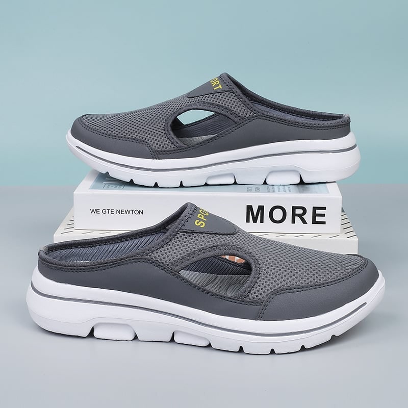Backless Slip-On Sneakers with Breathable Mesh and Cushioned Insole Slip On Shoes - Image 2