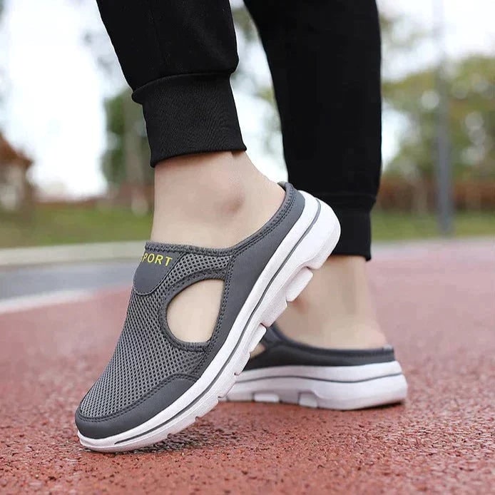 Backless Slip-On Sneakers with Breathable Mesh and Cushioned Insole Slip On Shoes - Image 5