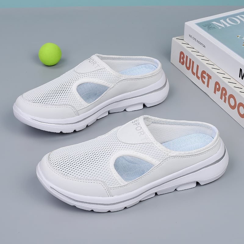Backless Slip-On Sneakers with Breathable Mesh and Cushioned Insole Slip On Shoes - Image 7