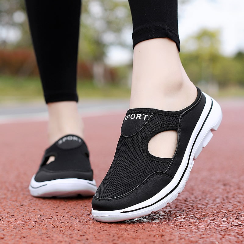 Backless Slip-On Sneakers with Breathable Mesh and Cushioned Insole Slip On Shoes - Image 8