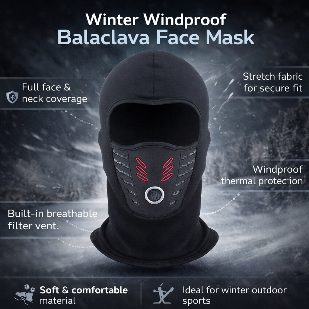 Balaclava Face Mask with Fleece and Integrated Rubber Breathing for Winter Outdoor Sports - Image 11