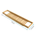 Bamboo Bath Caddy Tray for Bathtub with Slatted Design and Water-Draining Handles - Image 3