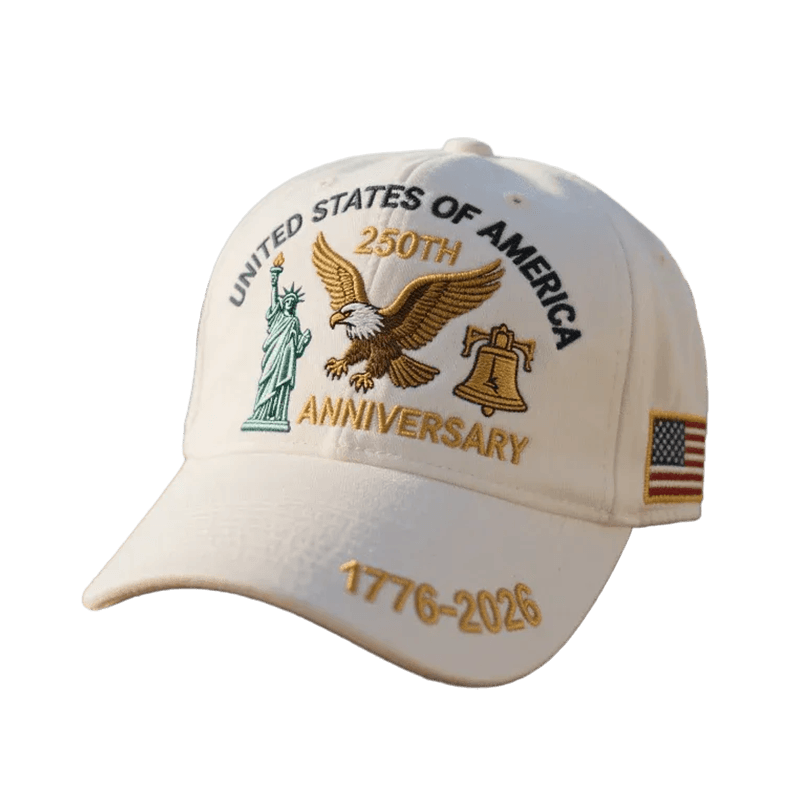 Baseball Cap Patriotic Hat Embroidered American Flag Curved Brim Structured - Image 1