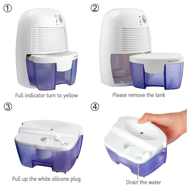 Basement Crawl Space Dehumidifier with Drain Hose and Removable Water Tank Whole Home - Image 5