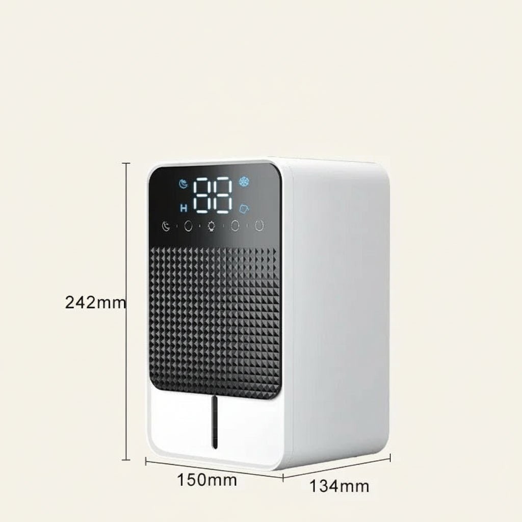 Basement Crawl Space Mini Dehumidifier for Bedroom with LED Touch Panel 1500ml Tank and Drain Hose - Image 8